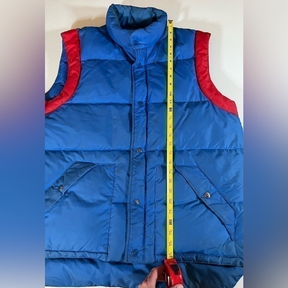 Vintage 80s blue red snap zip down puffer vest sz XL mens snowboard streetwear - Picture 5 of 8